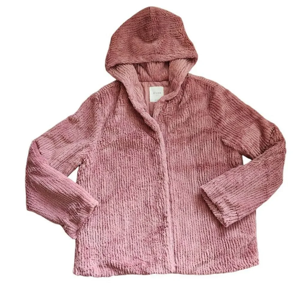 Elodie Jacket Kids Girls XL Fleece Hooded Teddy Nordstrom Snap Outerwear Fuzzy S